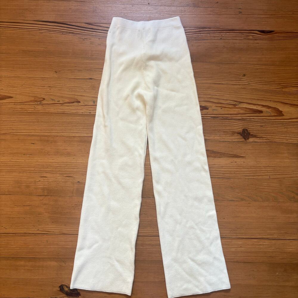Revolve SNDYS ivory high rise ribbed straight leg pants‎ SIZE S